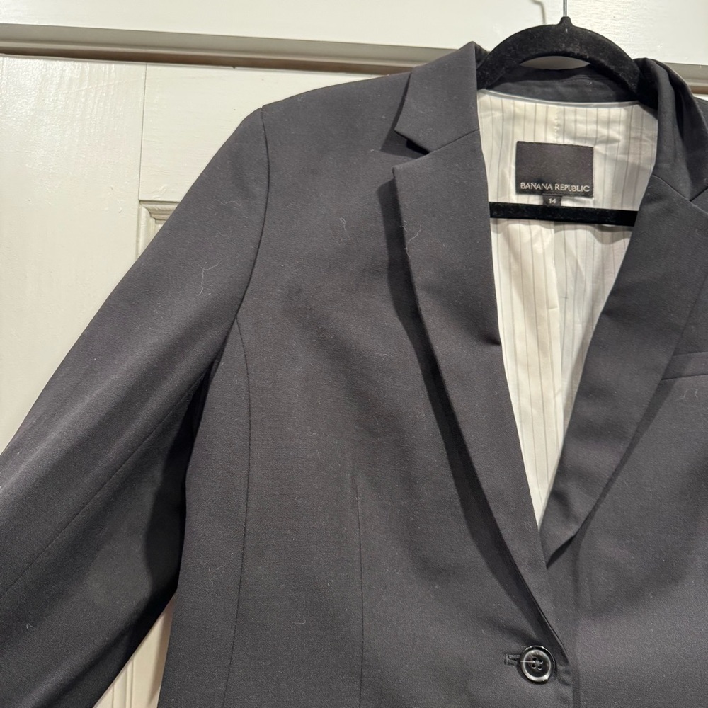 Banana Republic‎ Women’s Black Wool Blazer Size 14 Preppy Academia Career Office - Picture 3 of 10